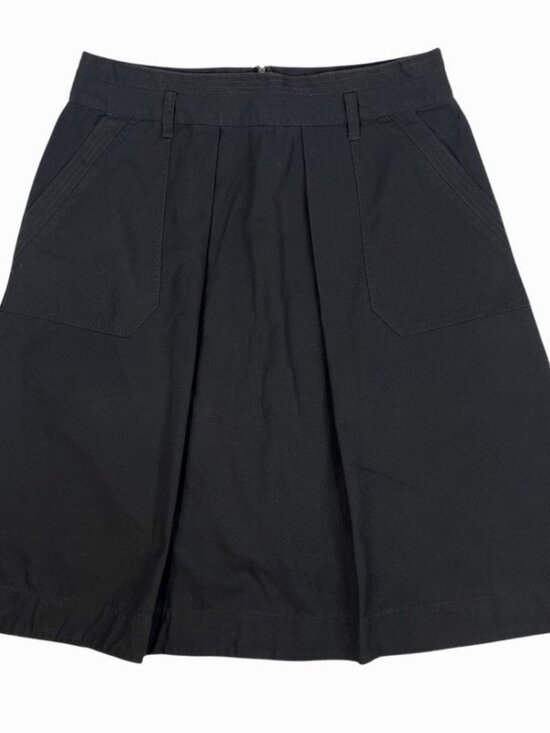 TheGap Dresses & Skirts - Gap Skirt Pleated A-Line Black Cotton Midi Academia Pockets Belt Loops Size 14